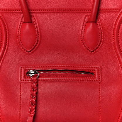 Celine Supple Calfskin Medium Phantom Luggage Vermillion 8 of 10