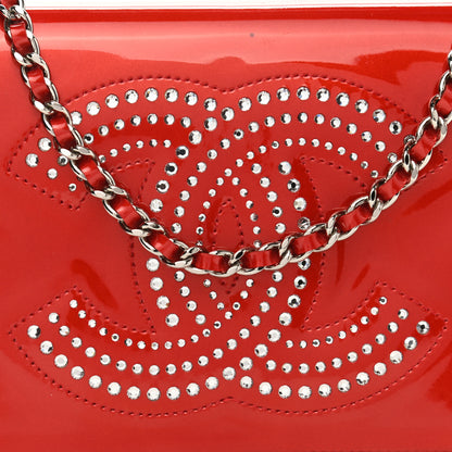 Chanel Patent Strass Wallet On Chain WOC Red 9 of 15