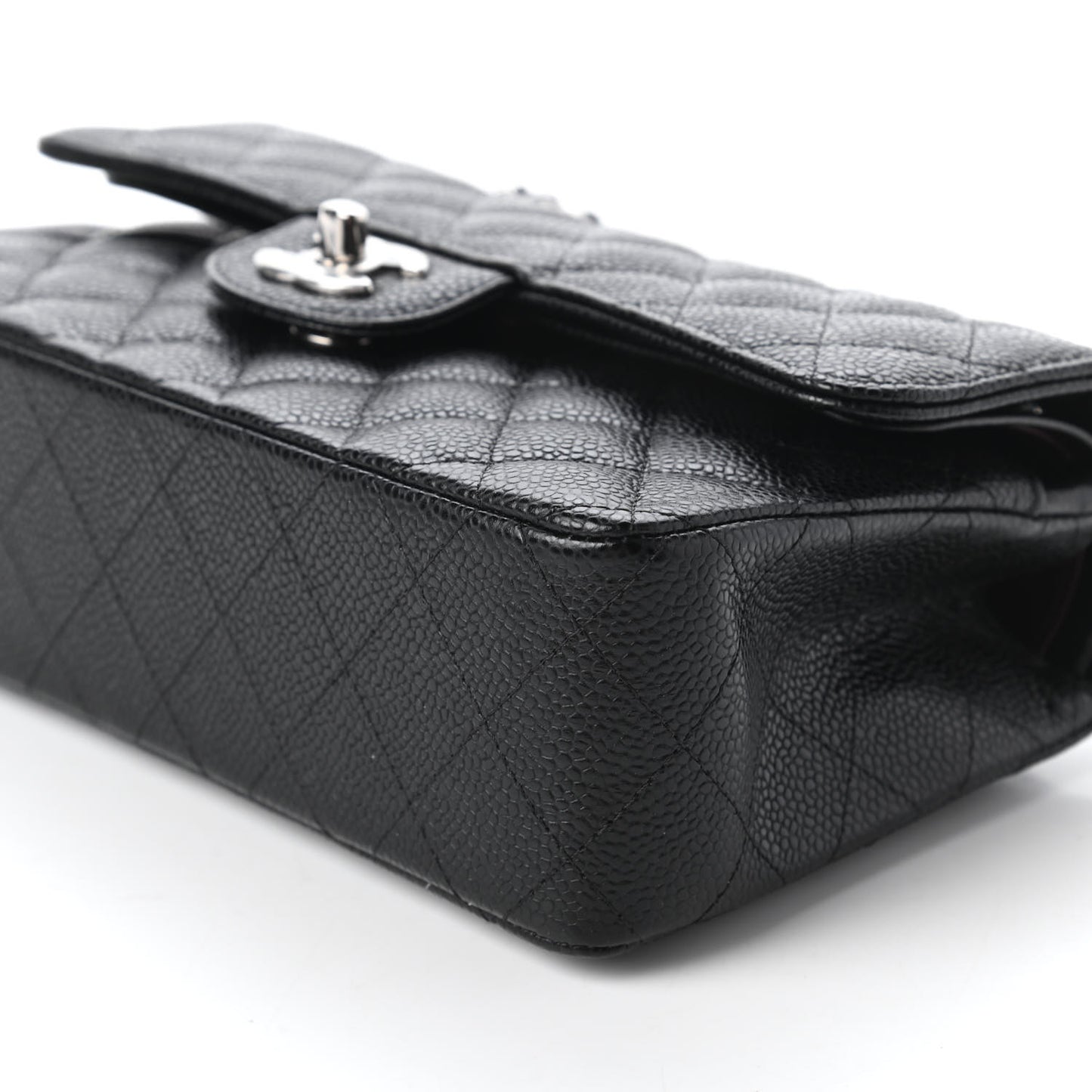 Caviar Quilted Small Double Flap Black