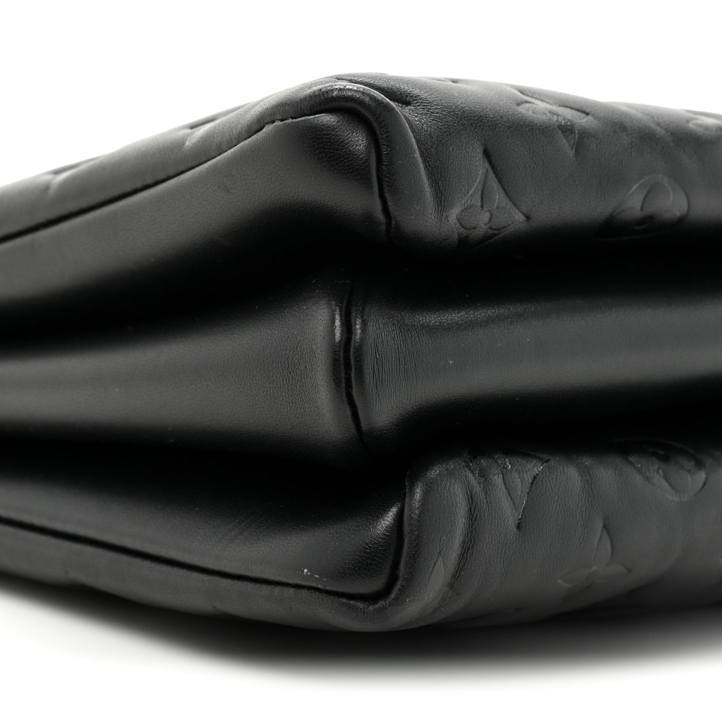 Lambskin Embossed Monogram Coussin MM Black
