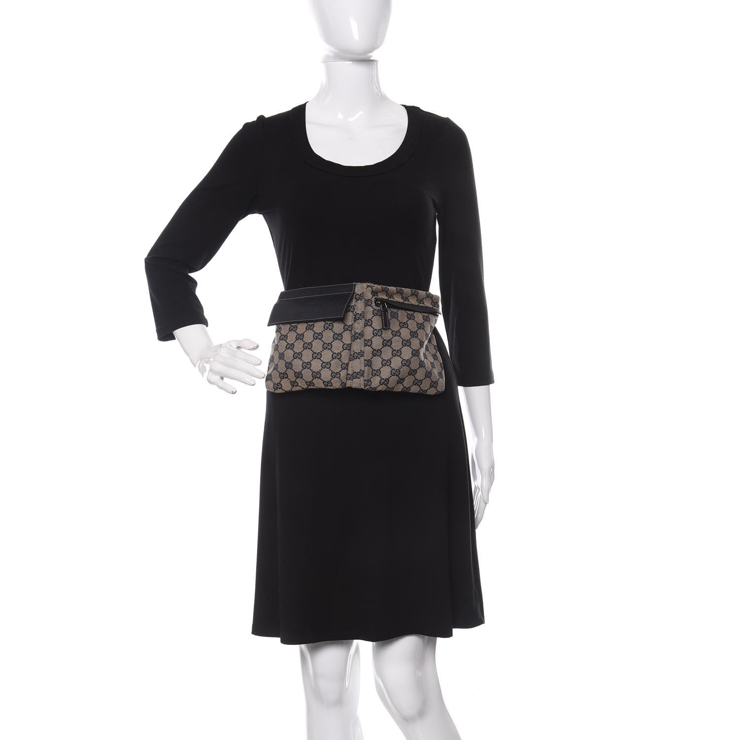 Gucci GG Monogram Web Double Pocket Belt Bag Navy 2 of 12