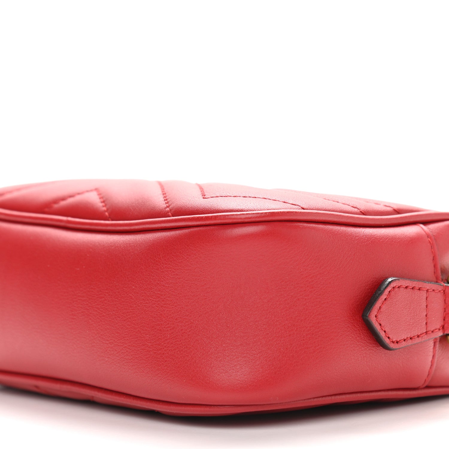 Gucci Calfskin Matelasse Mini GG Marmont Chain Shoulder Bag Hibiscus Red 9 of 9