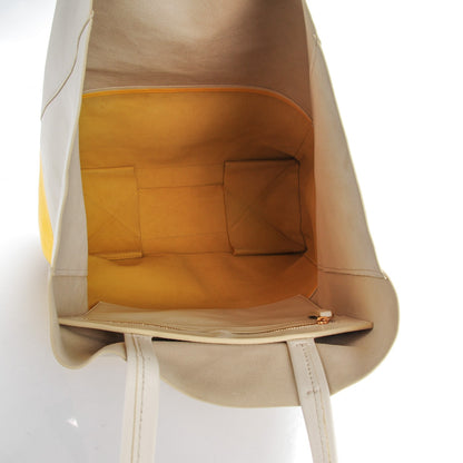 Celine Lambskin Vertical Bi-Cabas White Sun Yellow 5 of 8