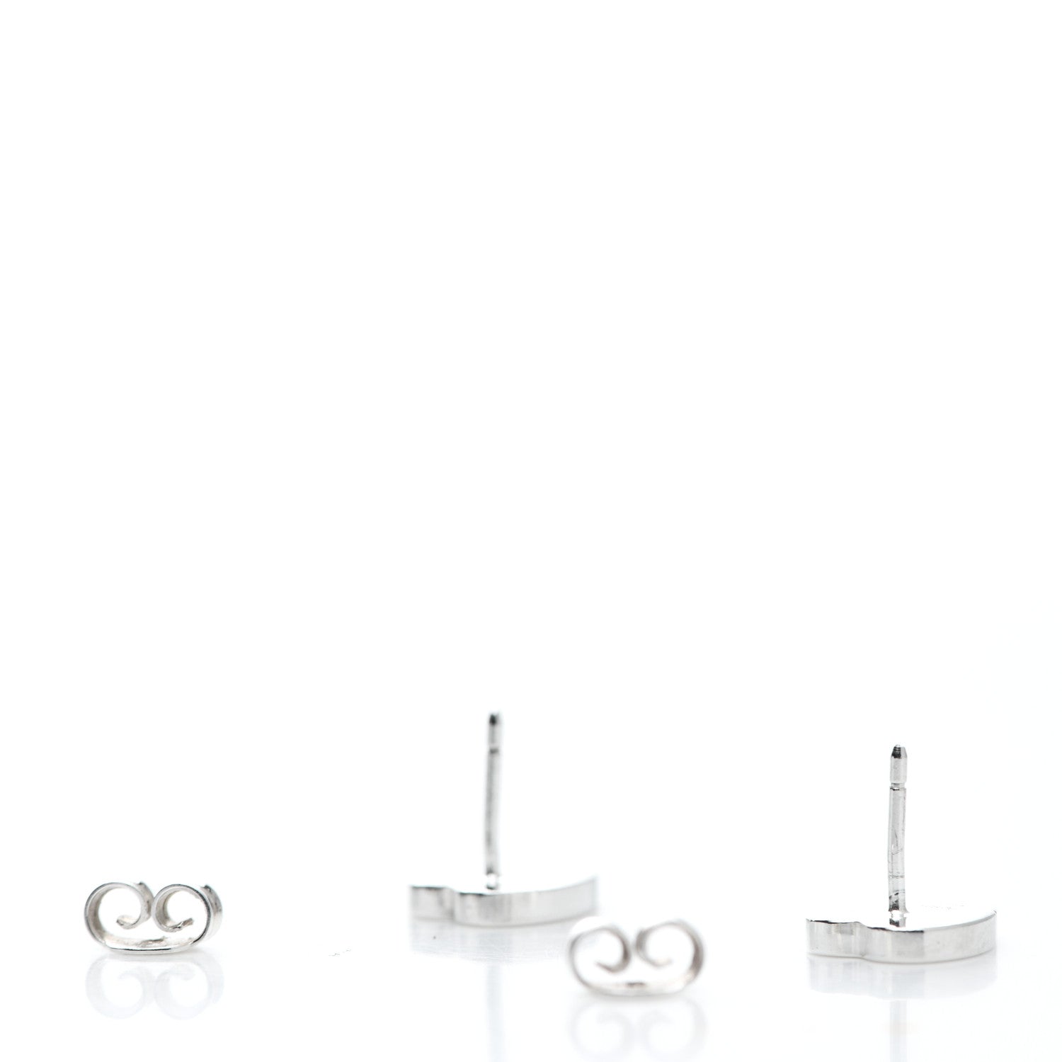 Gucci Sterling Silver Trademark Heart Stud Earrings 3 of 4