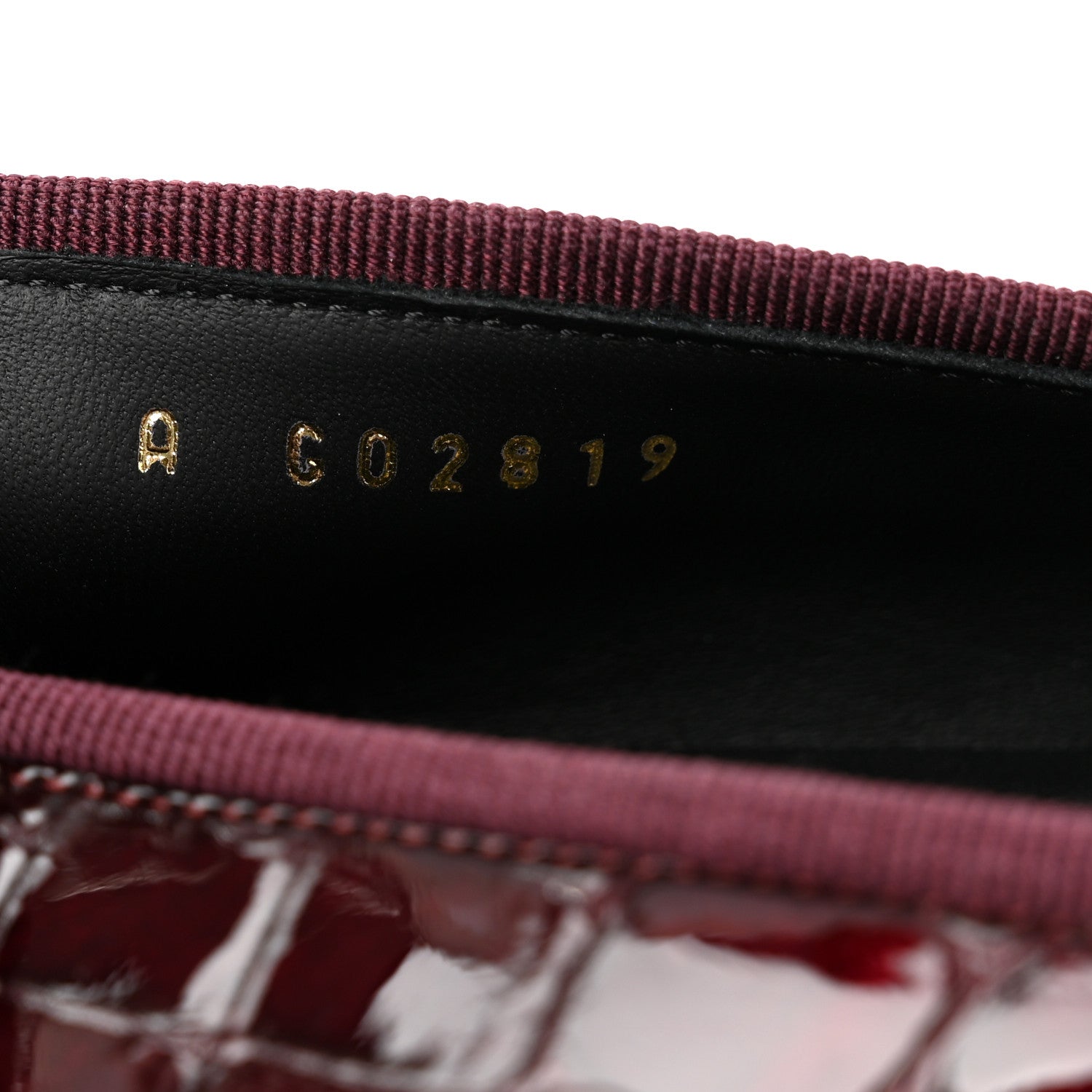 Chanel Patent Calfskin Crocodile Embossed Ballerina Flats 38 Dark Burgundy Black 9 of 10