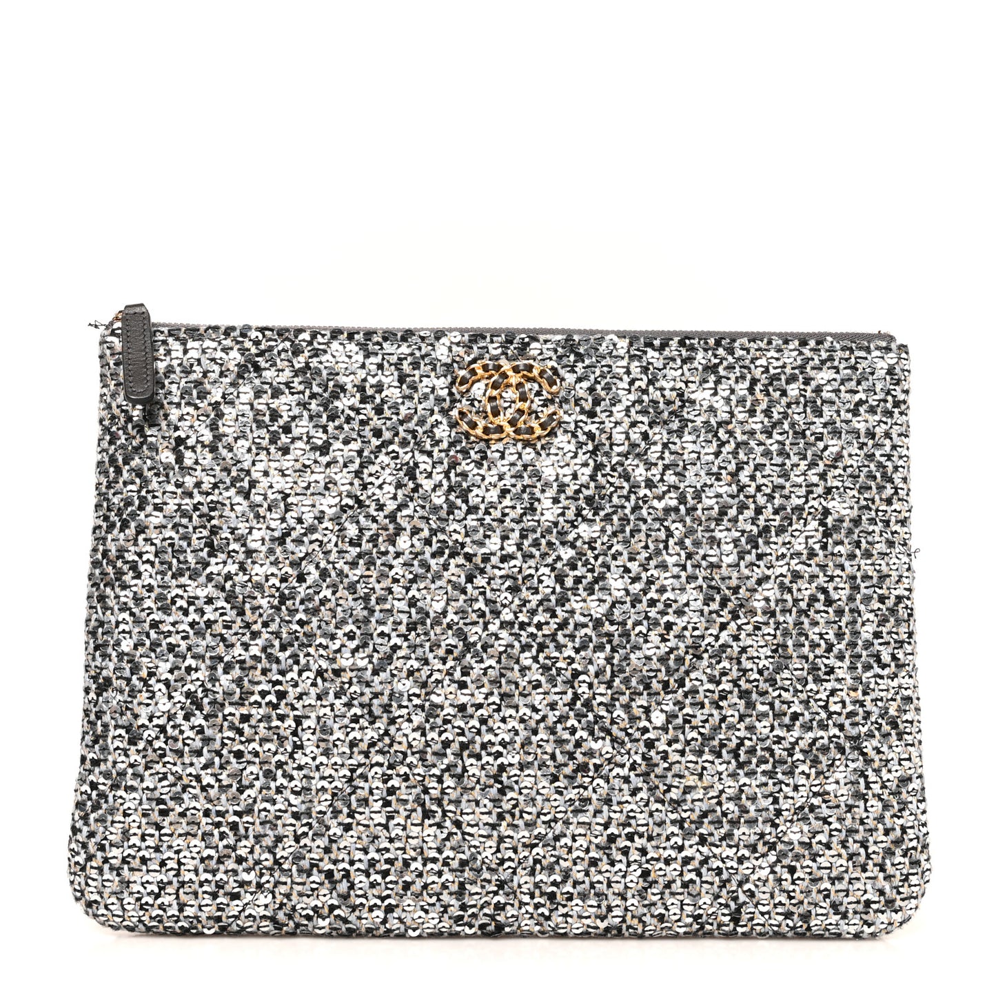 Sequins Medium 19 Pouch Silver