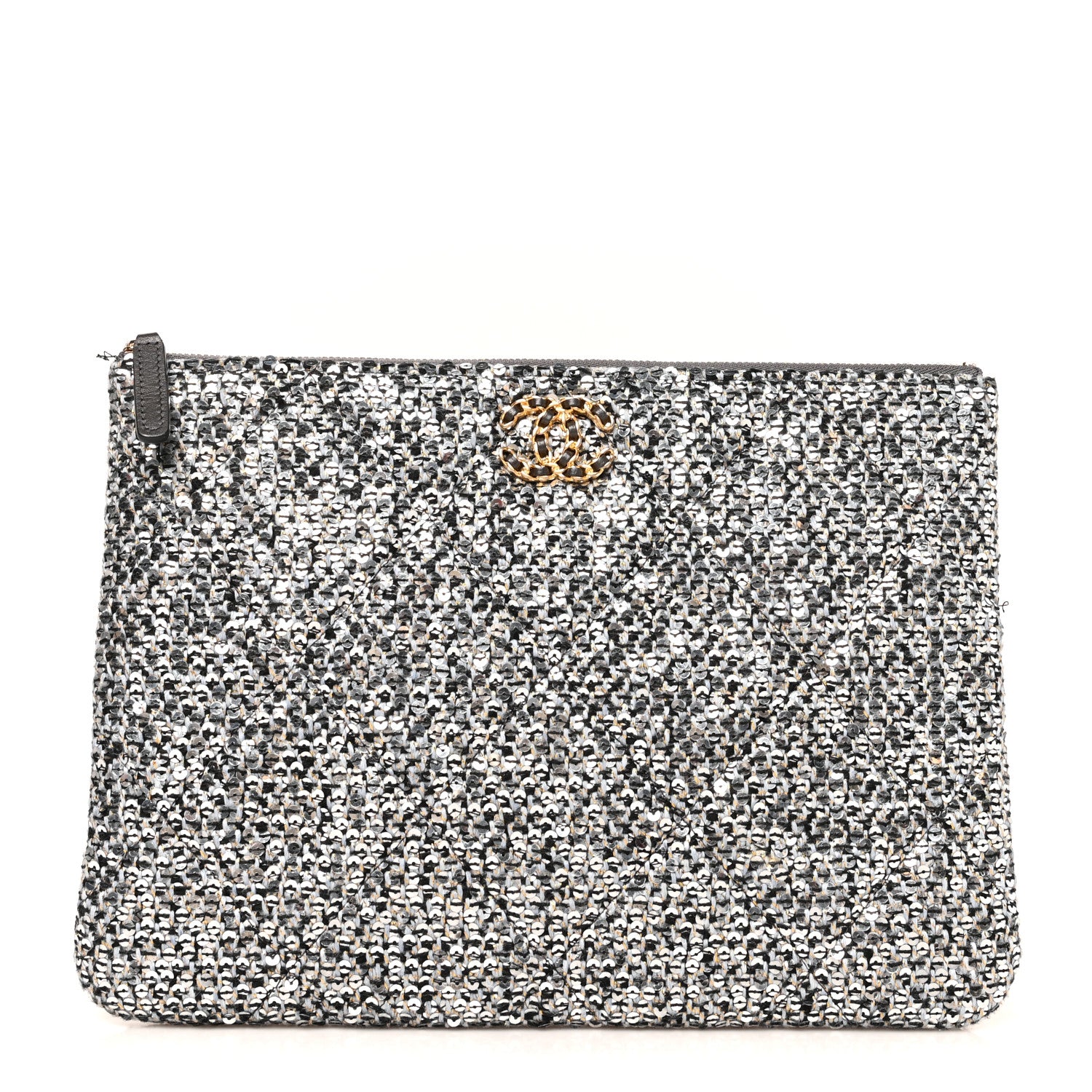 Chanel Sequins Medium 19 Pouch Silver 1 of 8