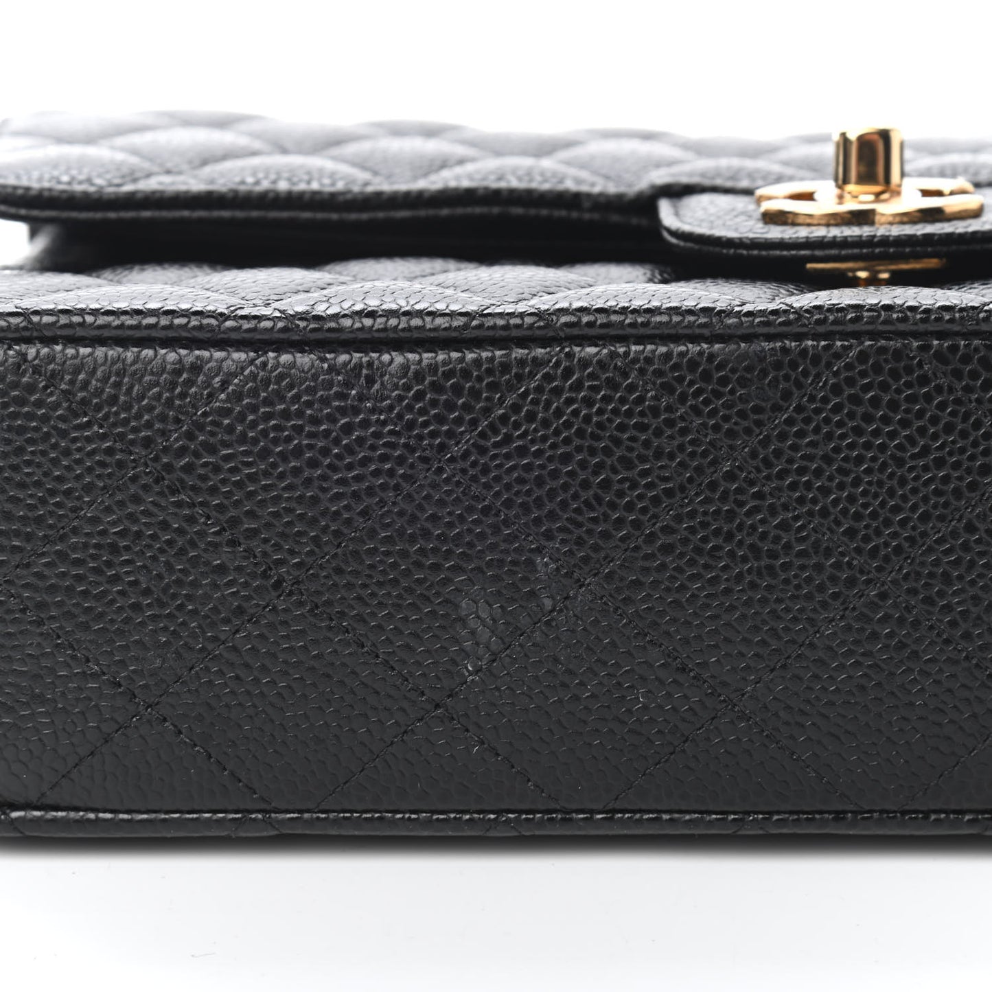 Caviar Quilted Medium Double Flap Black