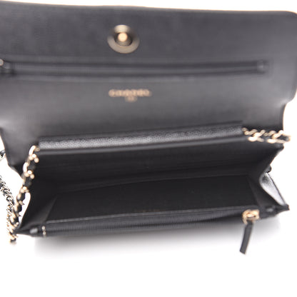 Chanel Caviar Quilted Boy Wallet On Chain WOC Black 5 of 12