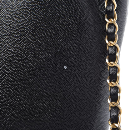 Chanel Caviar Deauville Drawstring Bucket Bag Black 11 of 12