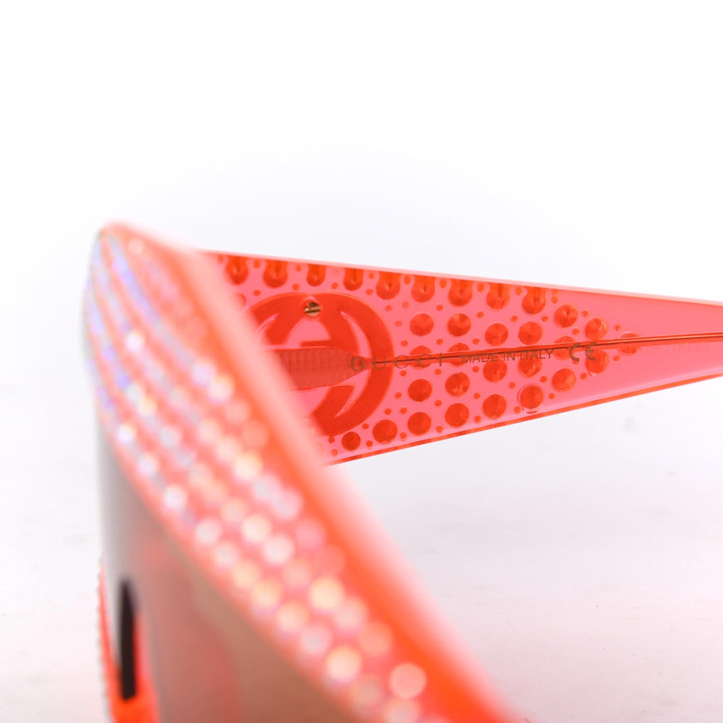 Crystal Rectangular Frame Sunglasses GG0357S Orange