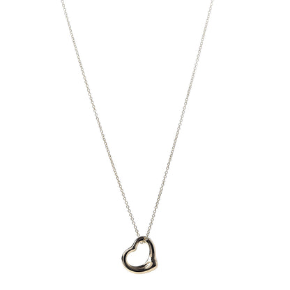 Tiffany 18K Yellow Gold 16mm Elsa Peretti Open Heart Pendant Necklace 1 of 6