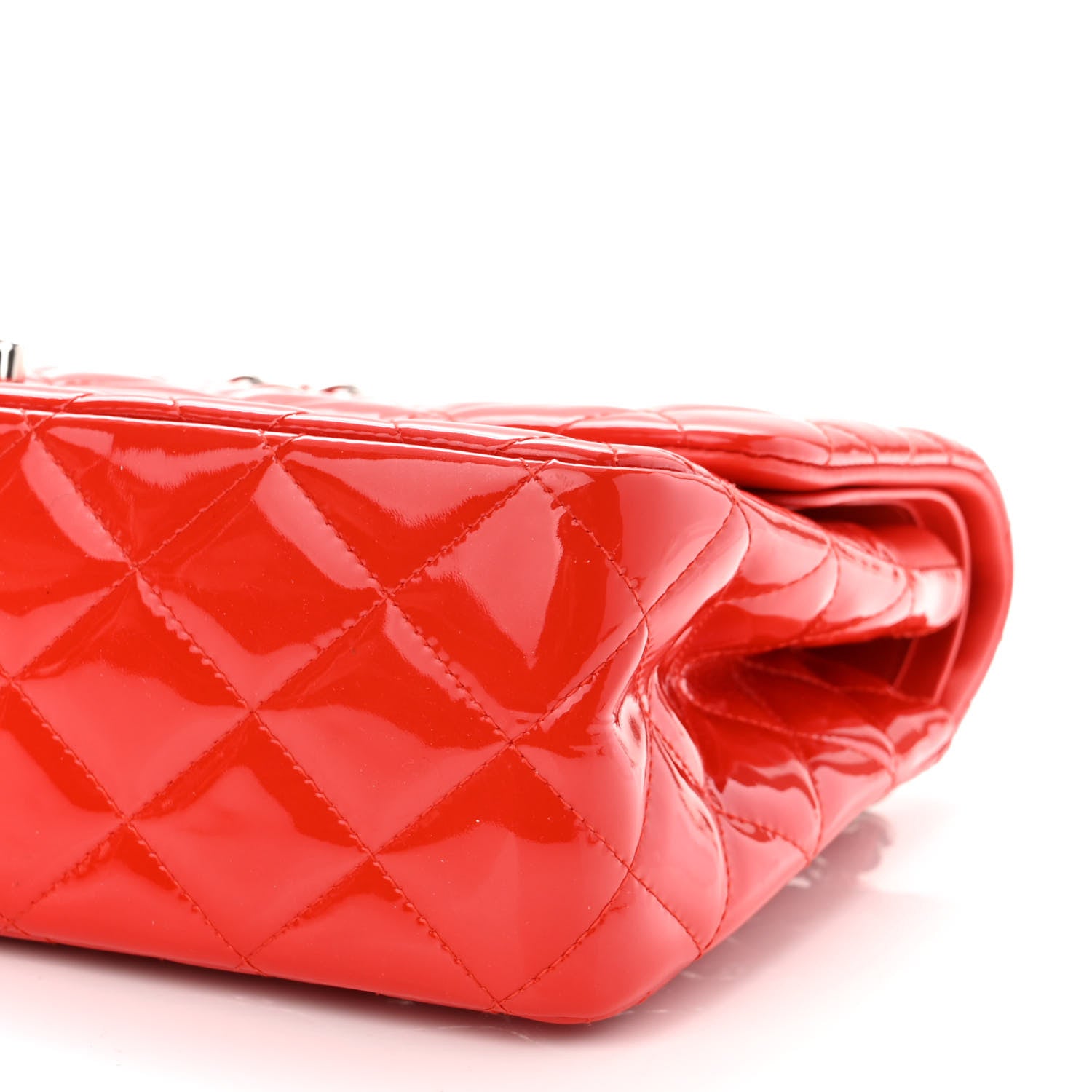 Chanel Patent Quilted Jumbo Double Flap Red 10 of 13