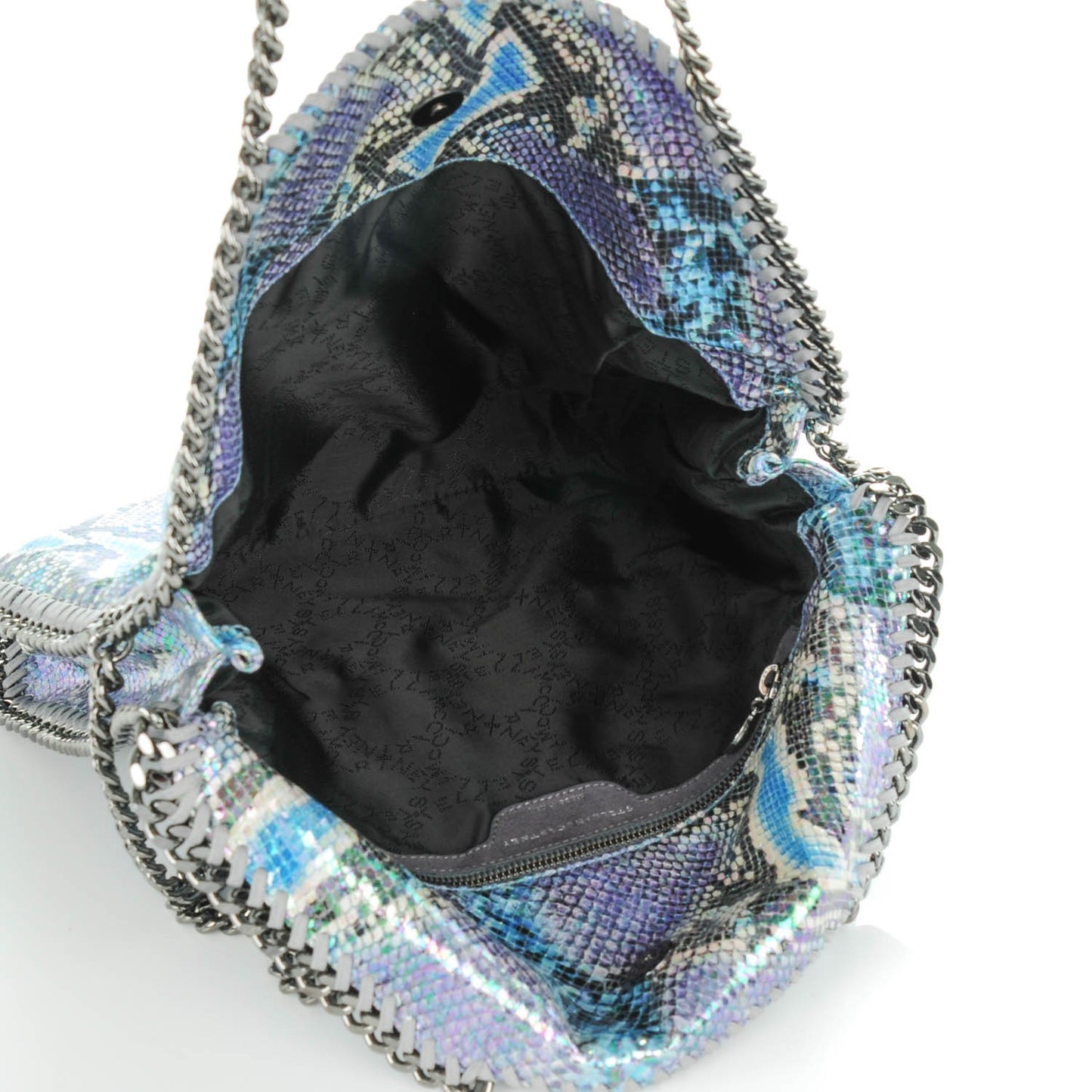 Eco Python Oleografic Fold Over Falabella Tote Navy
