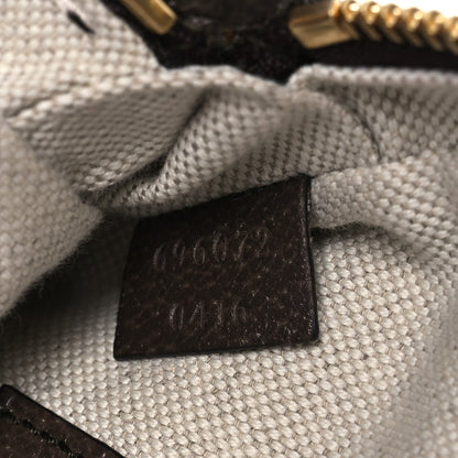 Gucci Monogram Jumbo GG Textured Dollar Calfskin Web Shoulder Bag Camel Ebony New Acero 7 of 11