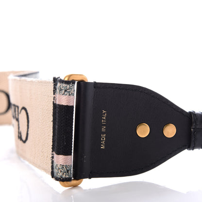 Christian Dior Canvas Embroidered Shoulder Strap Rose Multicolor 3 of 5