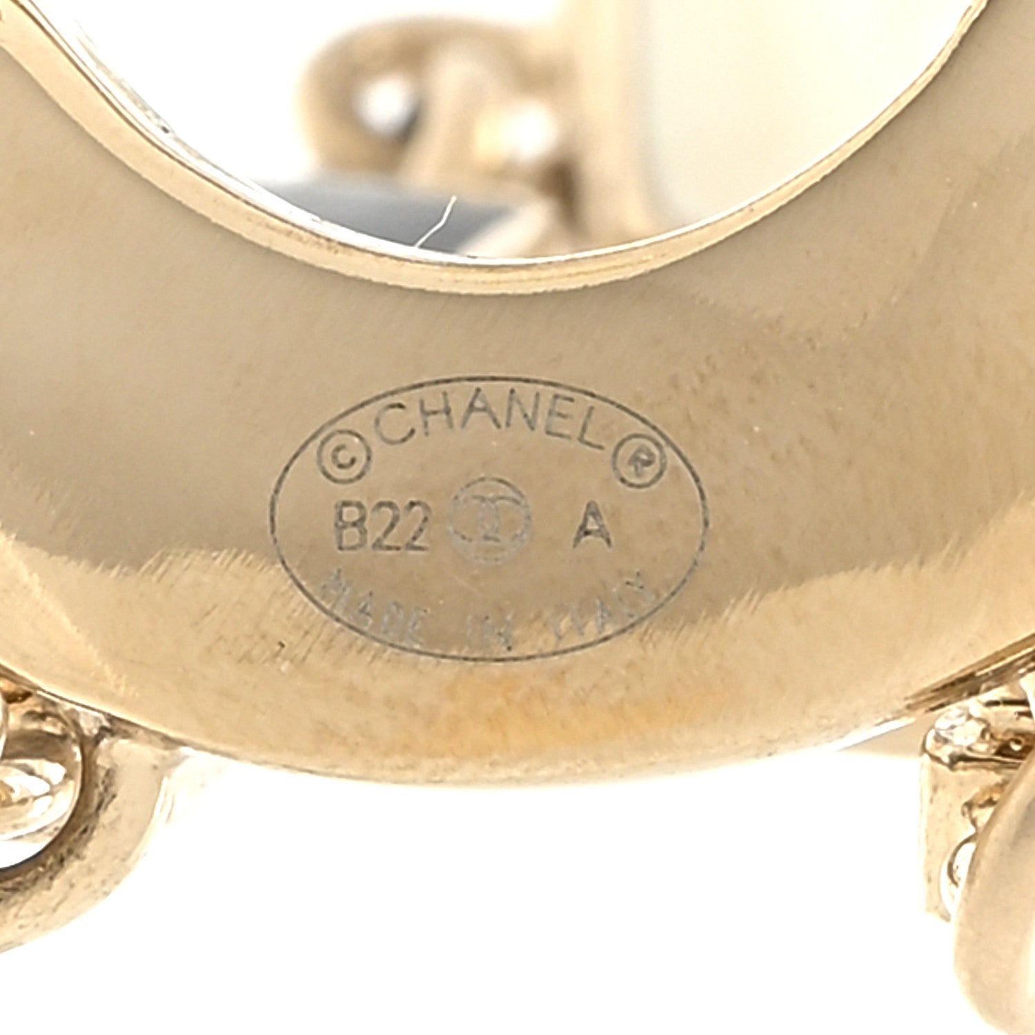 Chanel Metal Enamel Cha-Nel Logo Drop Earrings Black White 4 of 4