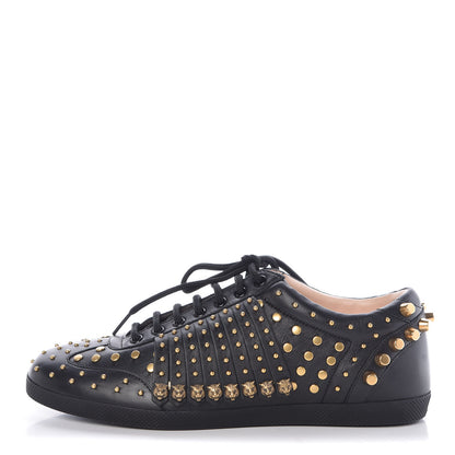 Gucci Calfskin Mens Studded Sneakers 8.5 Black 1 of 8
