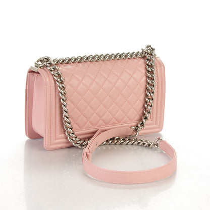 Chanel Calfskin Quilted Medium Boy Flap Light Pink 3 of 9