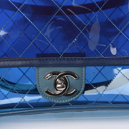 Chanel PVC Lambskin Stitched Medium Coco Splash Flap Blue 10 of 10