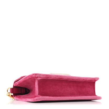 Gucci Velvet Crystal Square G Shoulder Bag Light Raspberry Rose 4 of 12