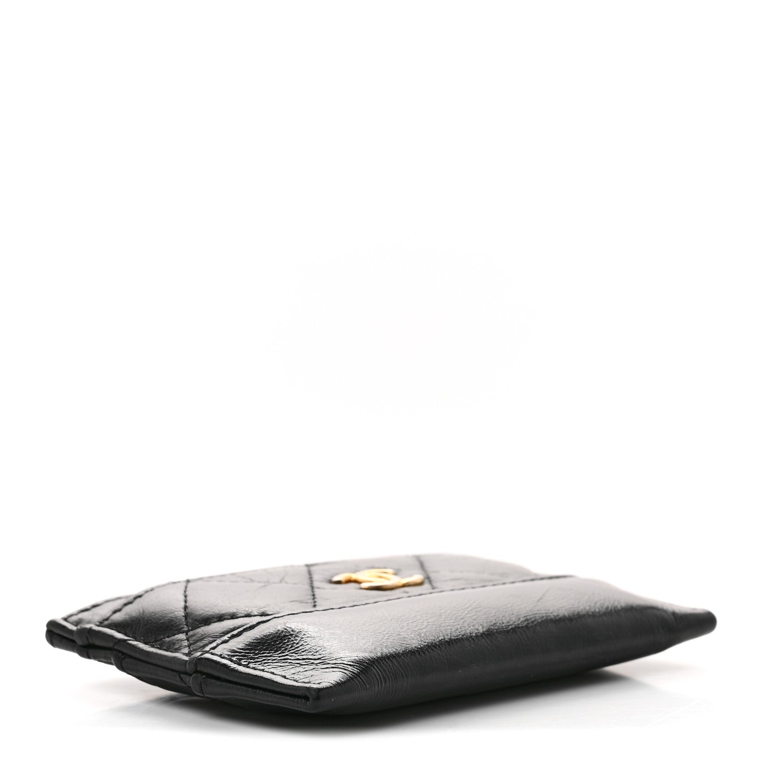 Chanel Aged Calfskin Quilted Gabrielle Card Holder Black 4 of 9