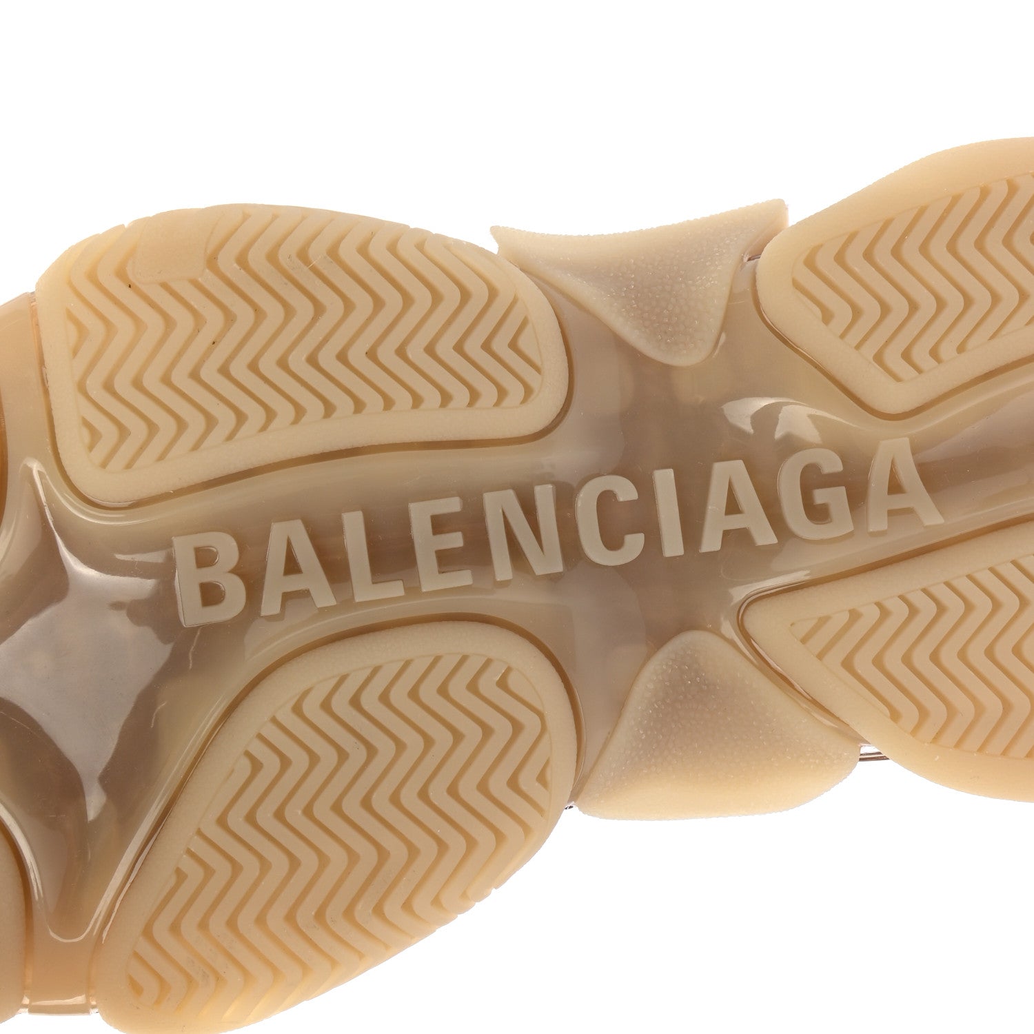 Balenciaga Fabric Mesh Clear Sole Womens Triple S Sneakers 37 Beige 6 of 8