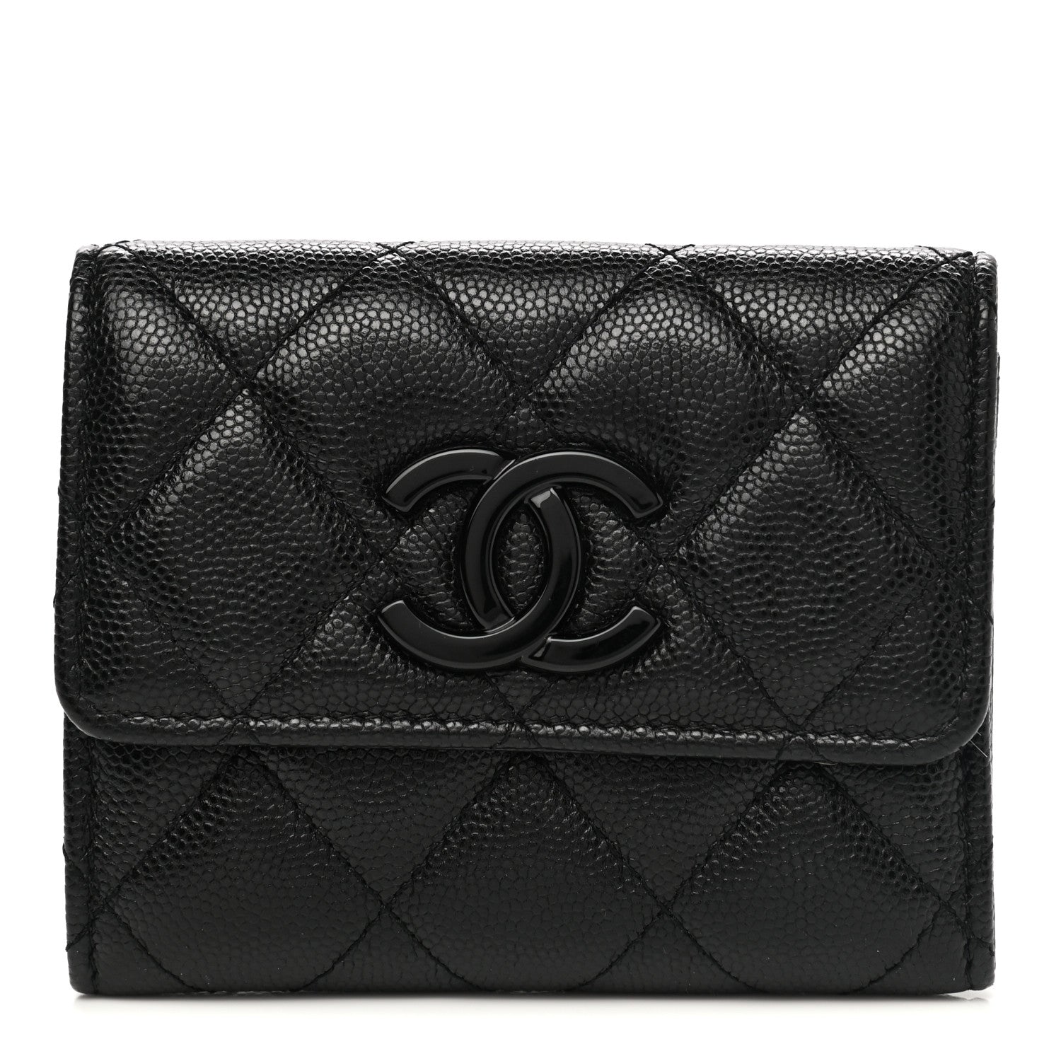 Chanel Caviar Quilted My Everything Flap Card Holder Wallet Black 1 of 8