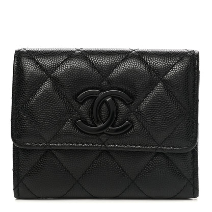 Chanel Caviar Quilted My Everything Flap Card Holder Wallet Black 1 of 8