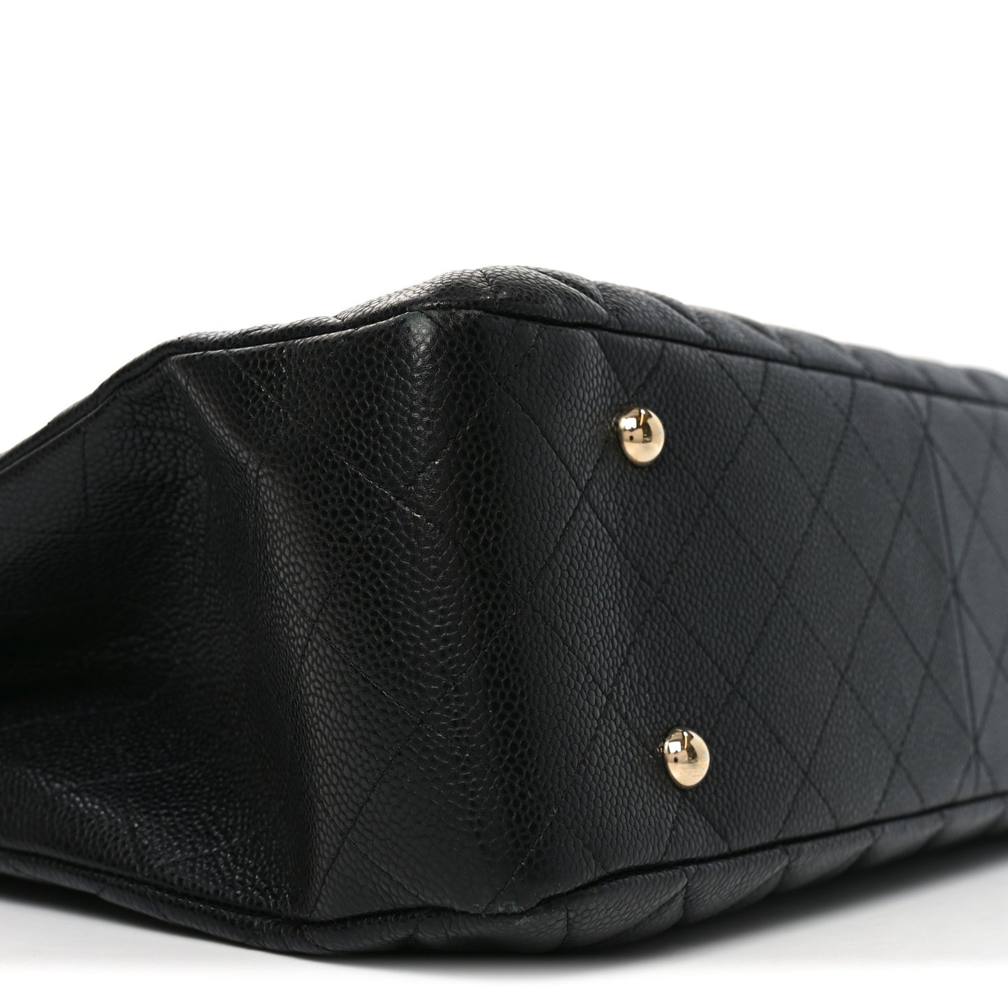 Caviar Quilted Large Shopping Tote Black