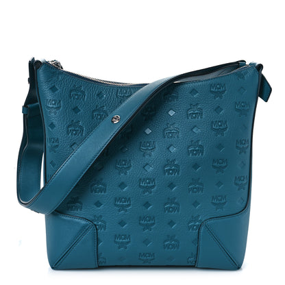 MCM Calfskin Ottomar Monogram Medium Klara Hobo Teal 1 of 8