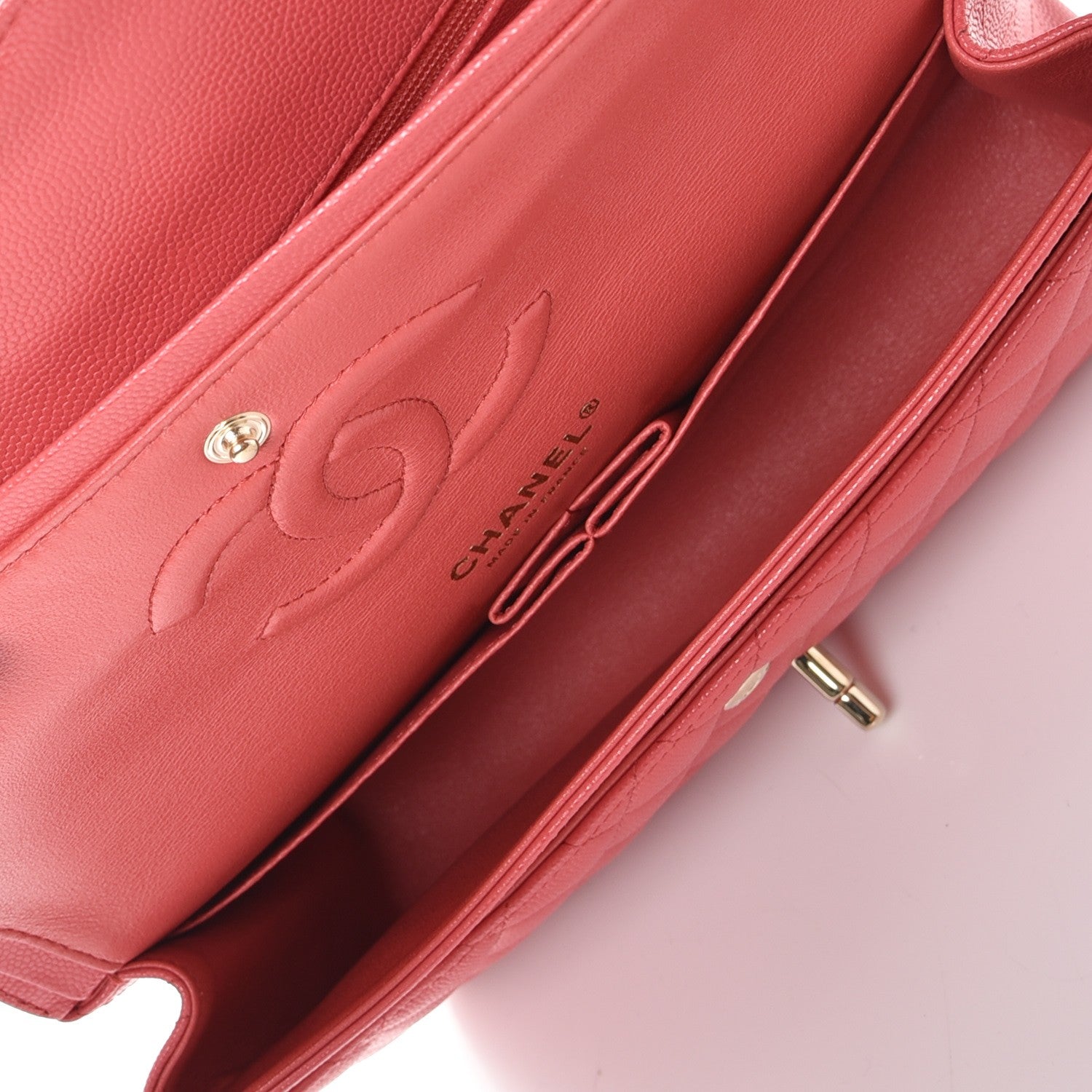 Chanel Caviar Quilted Medium Double Flap Dark Pink 6 of 9