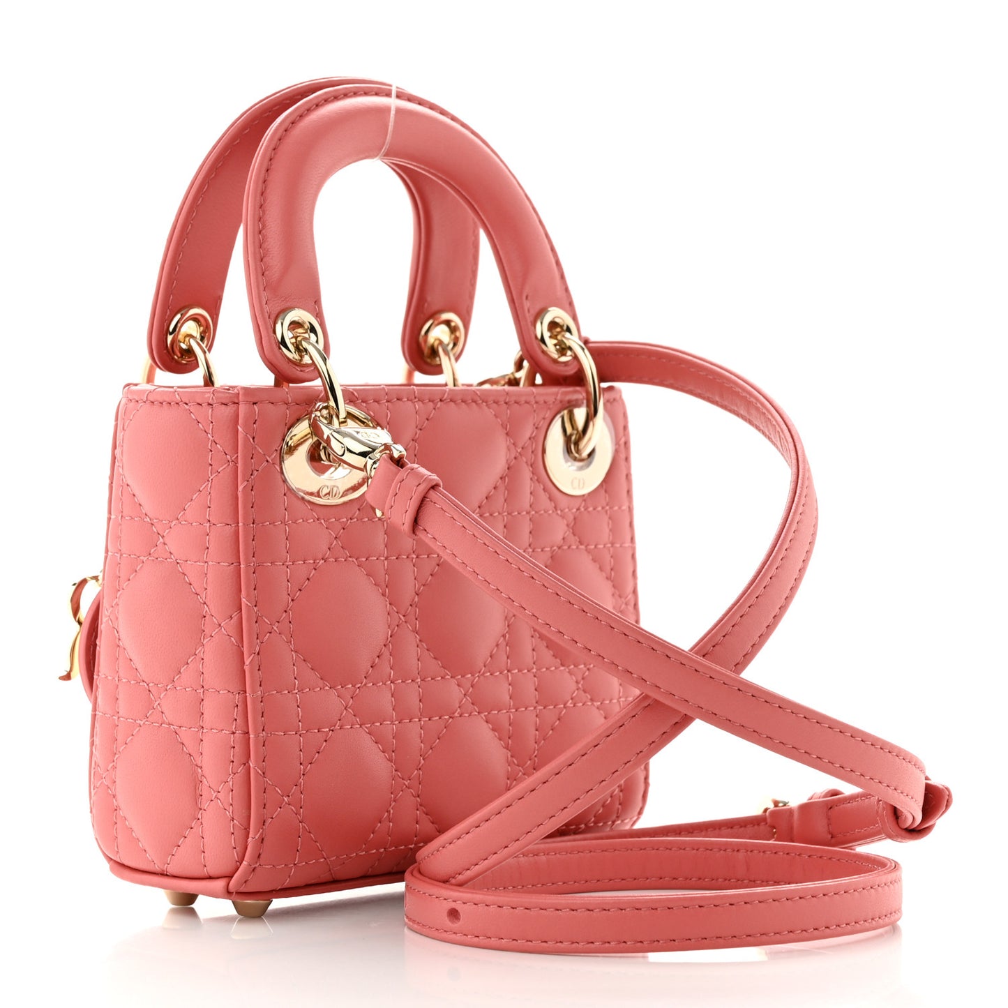 Lambskin Cannage Micro Lady Dior Pink