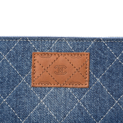 Chanel Denim Quilted Medium Zip Wallet Blue 11 of 11