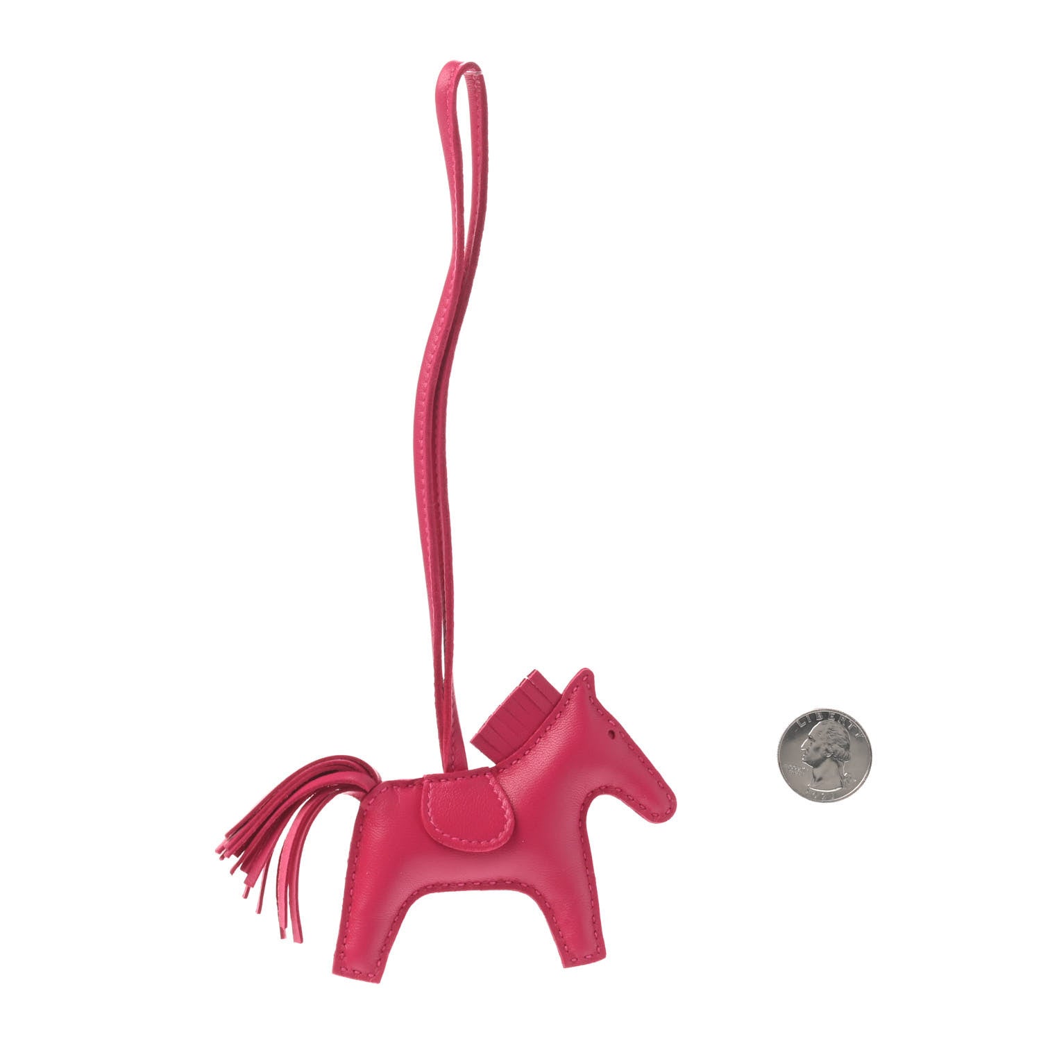 Hermes Milo Lambskin Grigri Rodeo Horse Bag Charm PM Rose Mexico 2 of 4