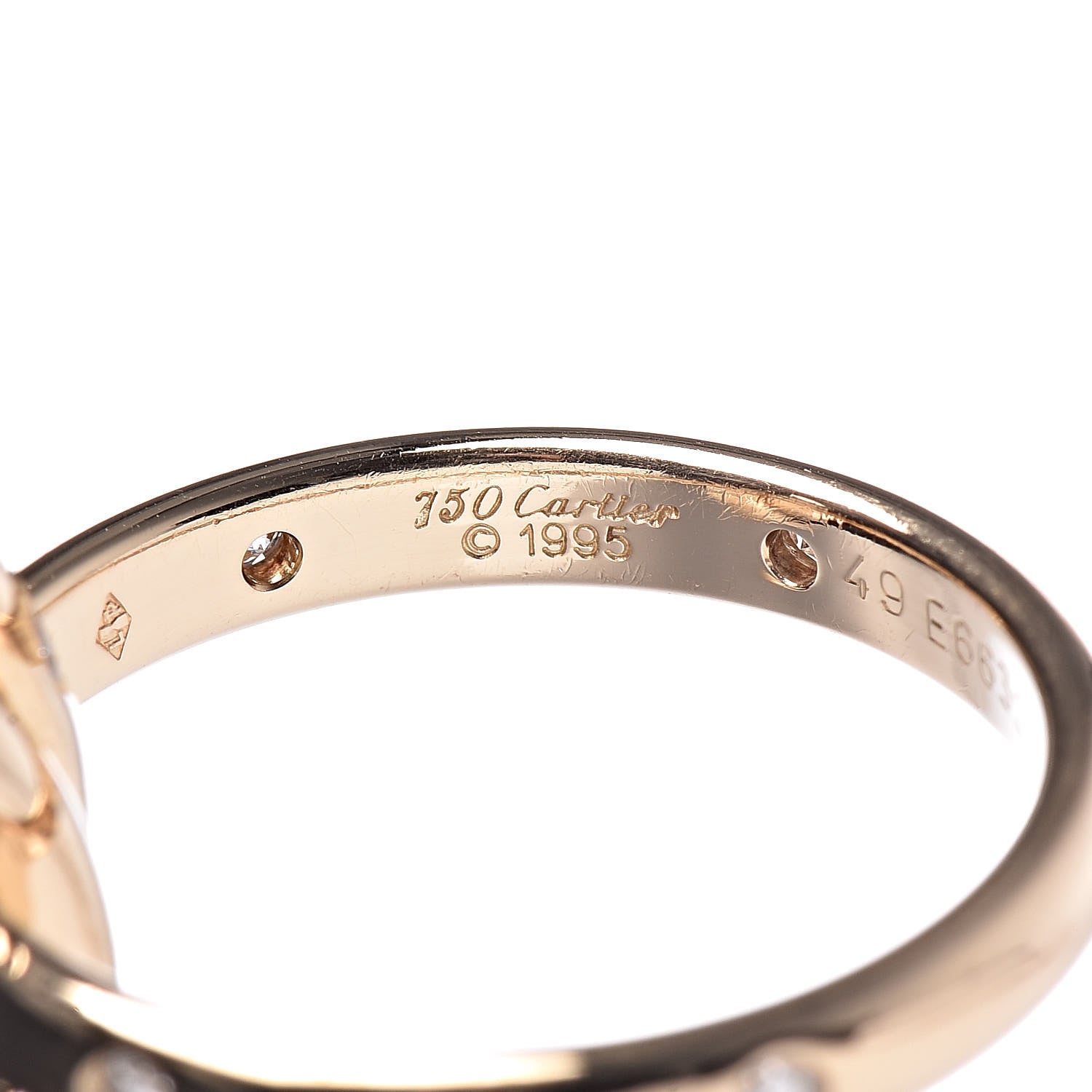 Cartier 18K Yellow Gold Diamond Constellation Trinity Ring 49 4.75 4 of 5