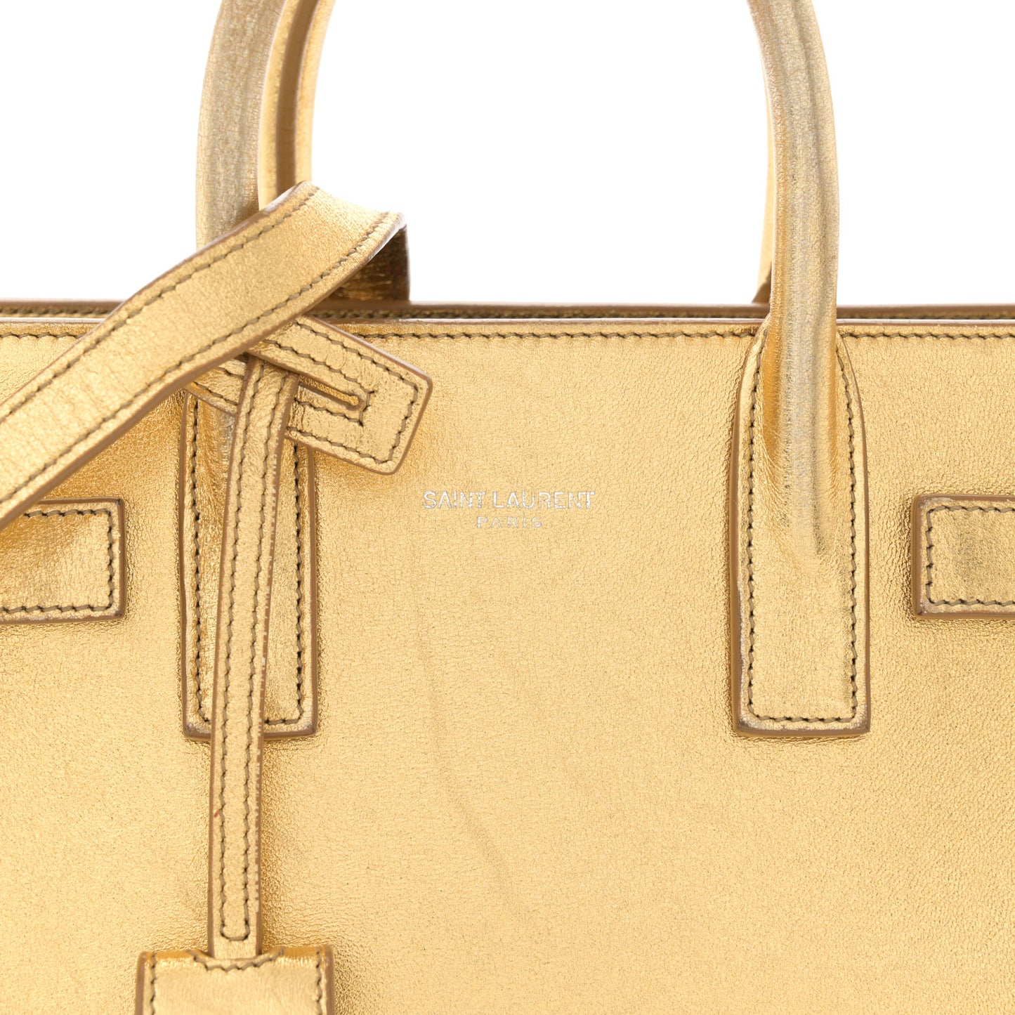 Metallic Calfskin Nano Sac De Jour Gold