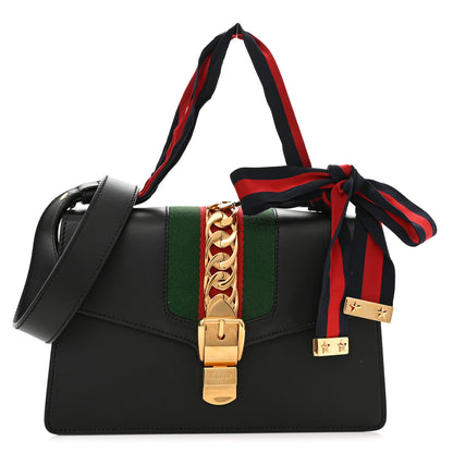 Gucci Calfskin Small Sylvie Shoulder Bag Black 1 of 10
