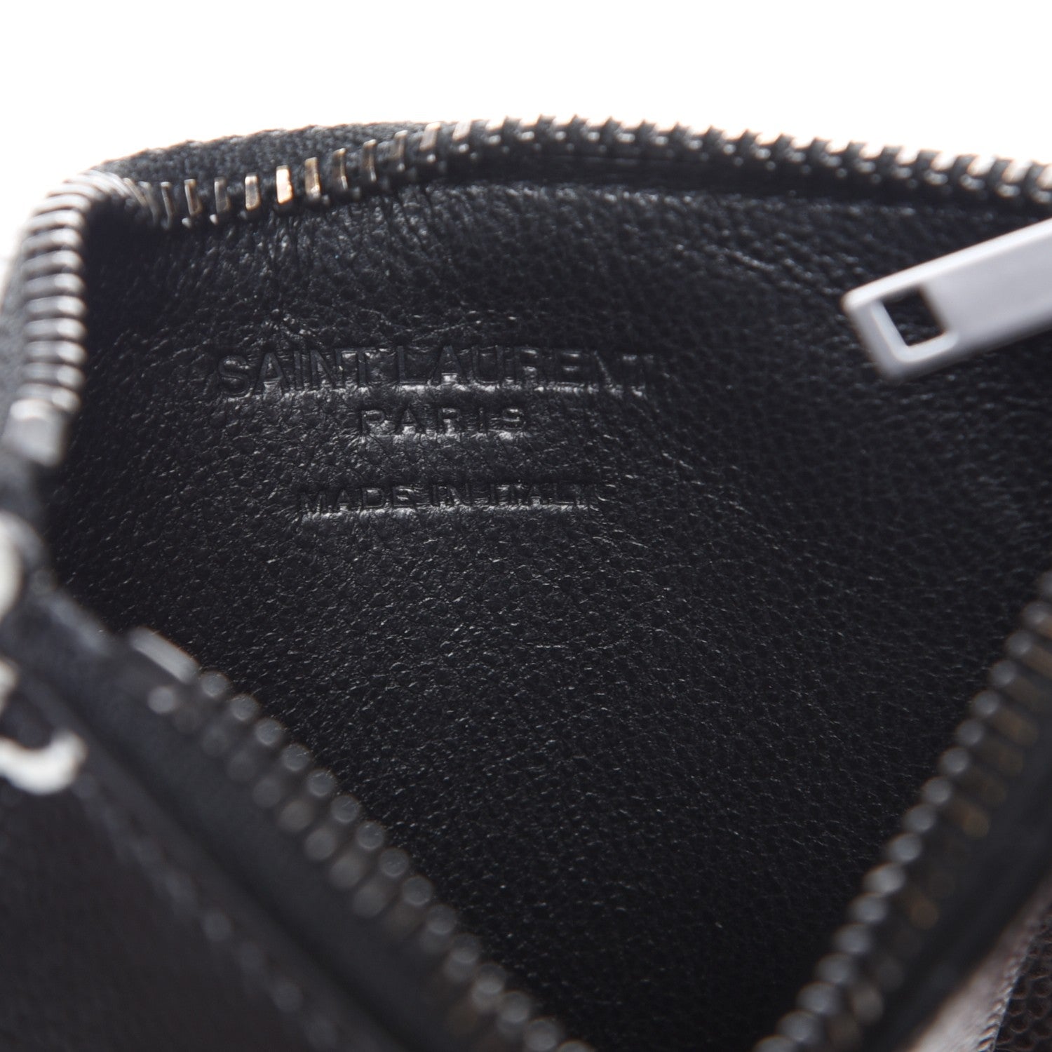 Saint Laurent Grain de Poudre Dollar Print 5 Fragments Zip Pouch Card Holder Black 6 of 8