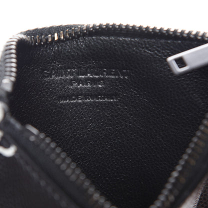 Saint Laurent Grain de Poudre Dollar Print 5 Fragments Zip Pouch Card Holder Black 6 of 8