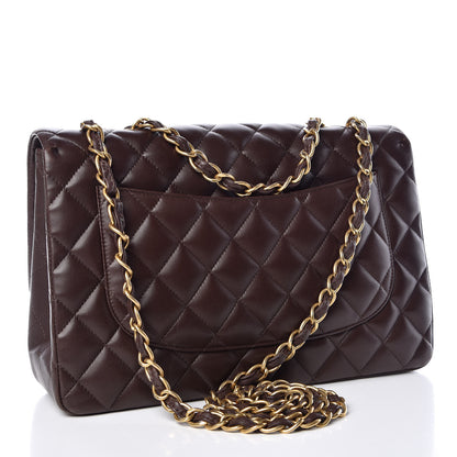 Chanel Lambskin Quilted Jumbo Single Flap Dark Brown 3 of 11