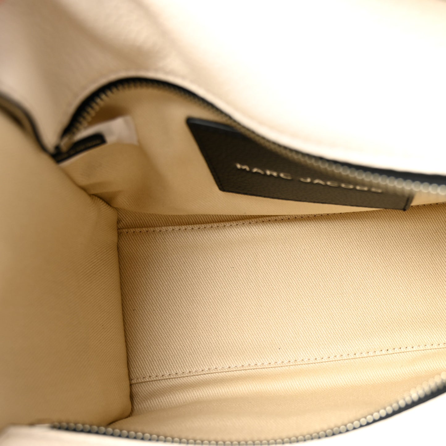 Grained Calfskin Small The Tote Bag Ivory Black