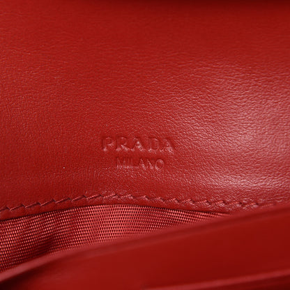 Prada Soft Calf Quilted Continental Flap Wallet Fuoco 7 of 9
