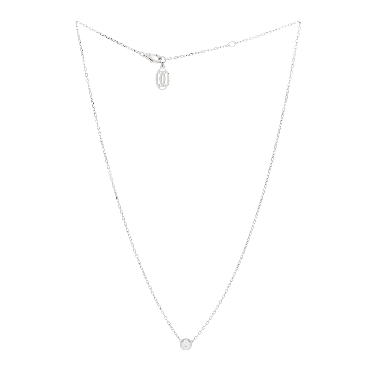 18K White Gold Diamond LM D'Amour Pendant Necklace