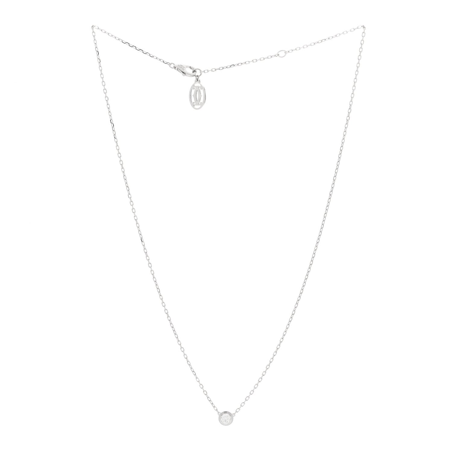 Cartier 18K White Gold Diamond LM D'Amour Pendant Necklace 3 of 4
