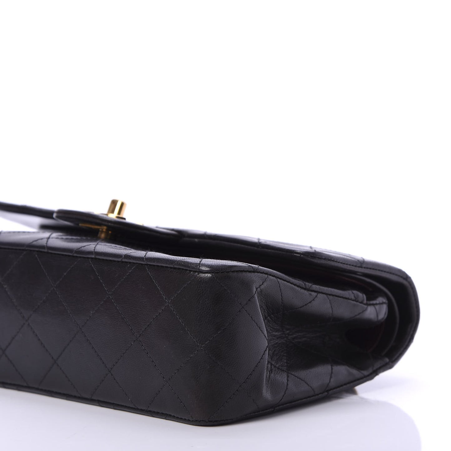 Lambskin Quilted Small Double Flap Black
