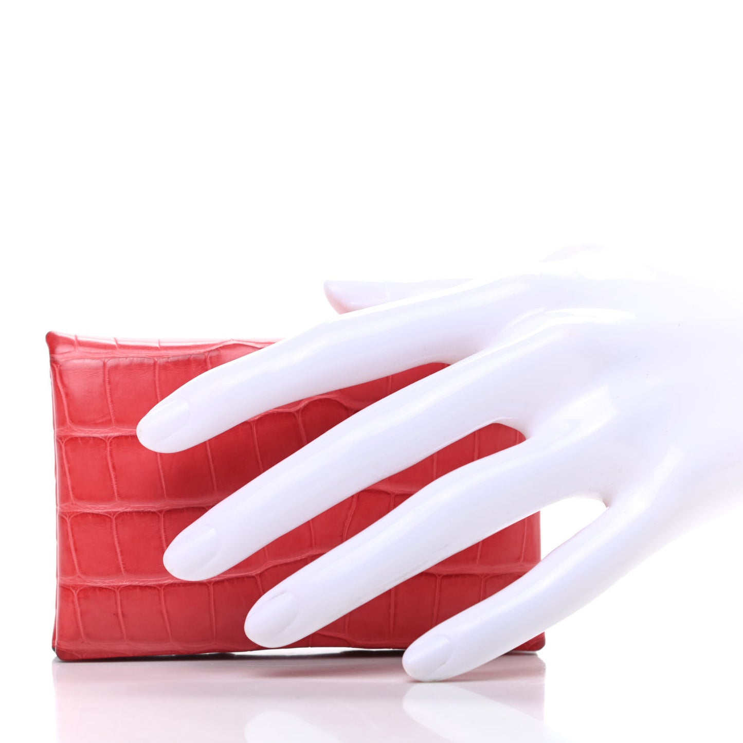 Matte Alligator Calvi Card Case Bougainvillea