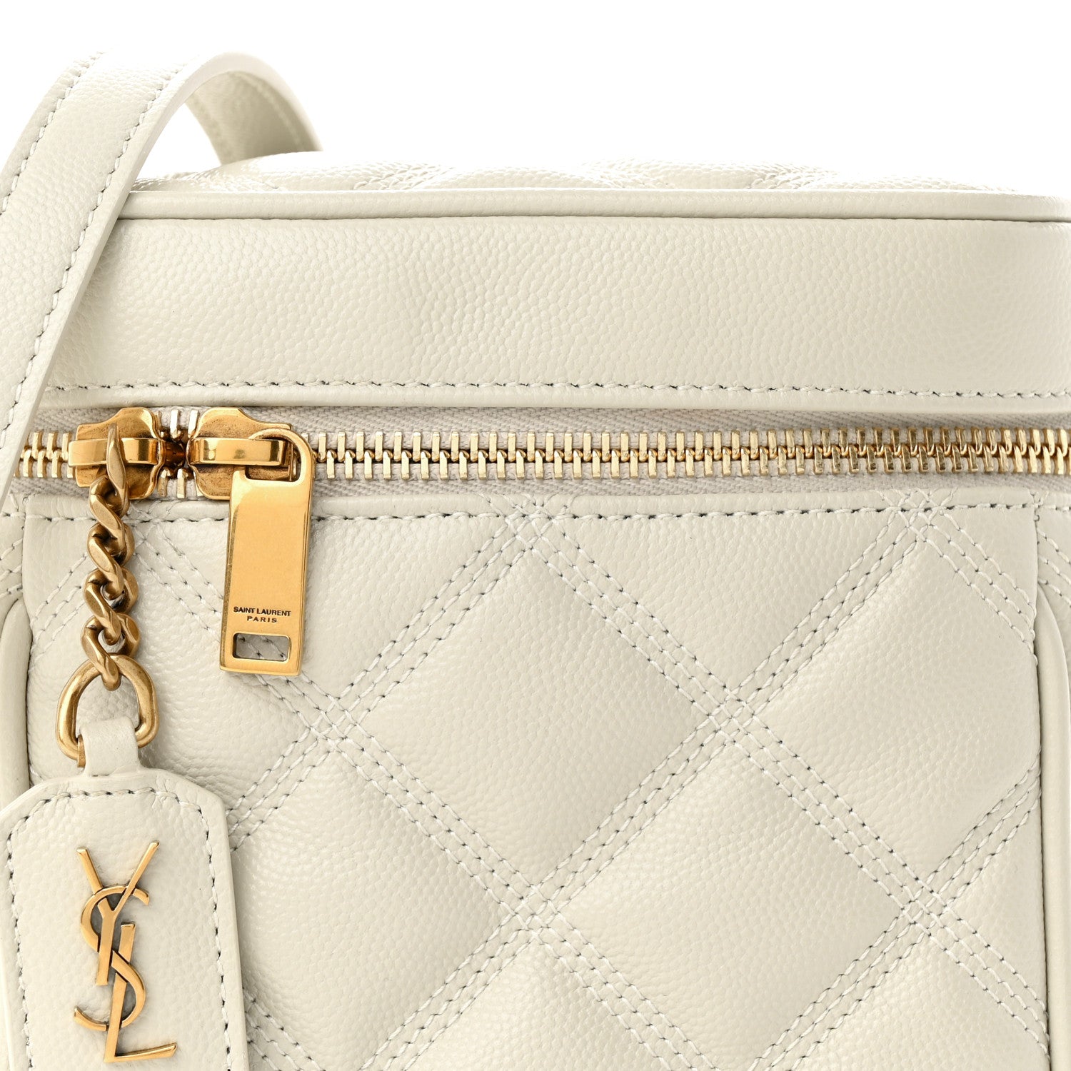 Saint Laurent Grain de Poudre Quilted 80's Vanity Bag Crema Soft 8 of 13