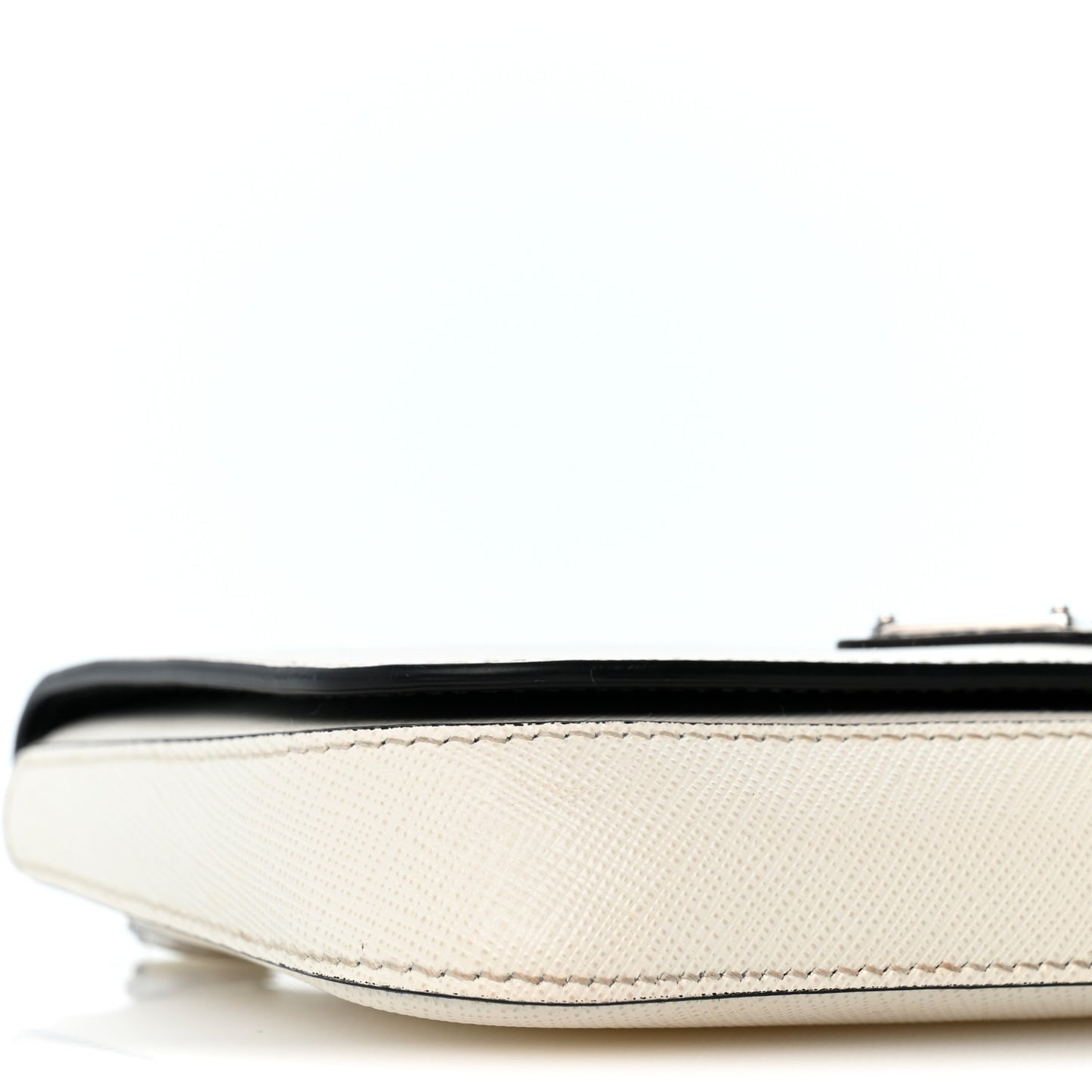 Saffiano Flap Shoulder Bag White