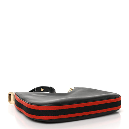 Gucci Aria Calfskin Web Large Attache Shoulder Bag Black 4 of 8